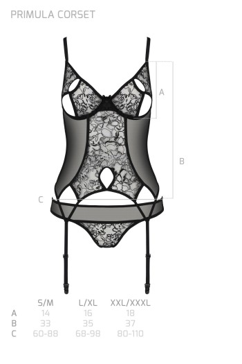 schwarzes Corset PA596615 - S/M