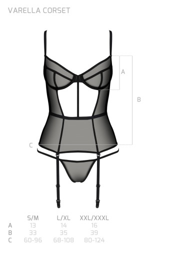 schwarzes Corset PA596645 - S/M