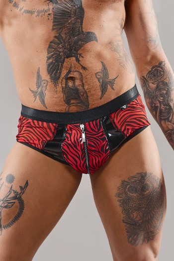 mesh brief REFranco001 black/red - S