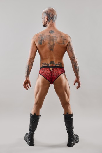 mesh brief RESamuel001 black/red - S