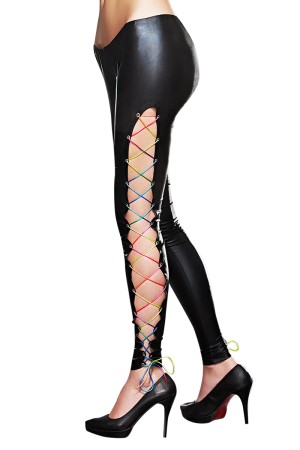 schwarze Wetlook Leggings Colorado S von 7-Heaven