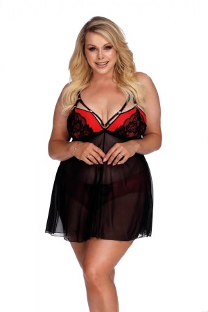 black/red Babydoll AA052937 - XL/2XL