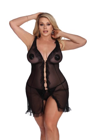 black Chemise AA053640 by Anais Apparel Plus Size