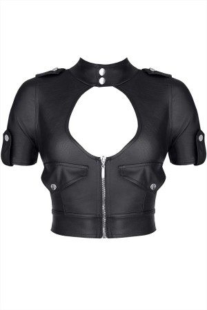 schwarzes Damen-Top BREnrica001 - XXL