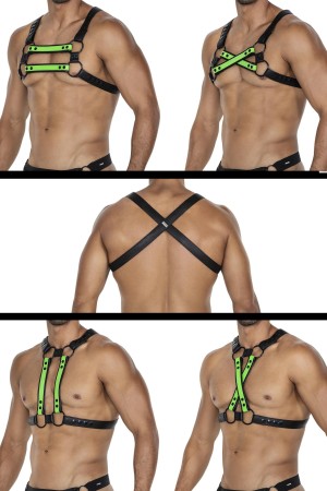 black/neoen green chest harness 06 - OS