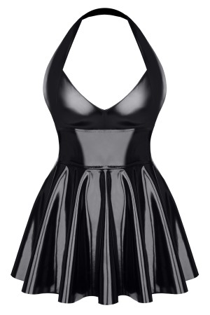 black vinyl mini dress TDSvenja001 - 2XL