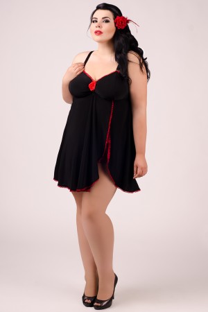 schwarzes Babydoll E/2009 50/52 von Andalea Dessous