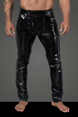 Men's long pants made of elastic PVC H060 - XL