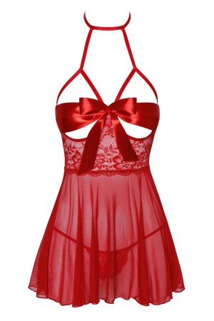 KISS247 Negligee aus Netz und Spitze - S/M