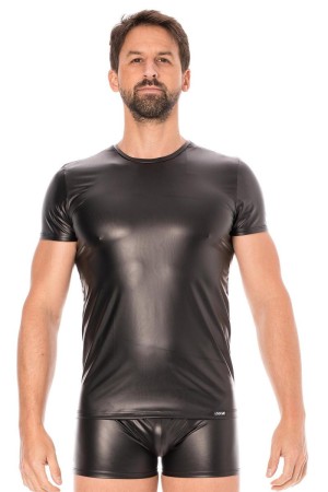 black wetlook T-Shirt 2008-81 - L