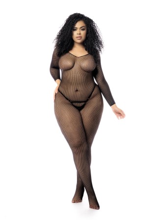 Langärmliger Netz-Bodystocking – MAL1102XBLK von Mapale