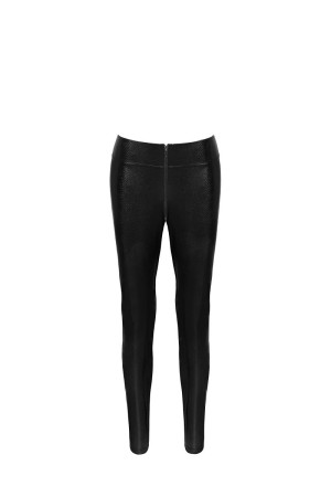 F274 Snake Wetlook Leggings mit Reißverschluss - S