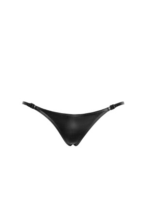 P012 Wild crocodile wetlook thong with double opening - M