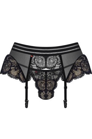 853-GAR-1 Garter Belt + T-String black - S/M