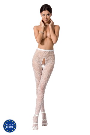 ouvert Strumpfhose S010 weiß von Passion Erotic Line