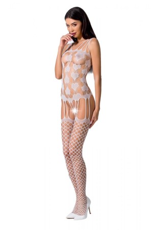 white ouvert Bodystocking BS67 by Passion