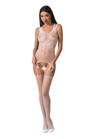 white ouvert Bodystocking BS070 by Passion