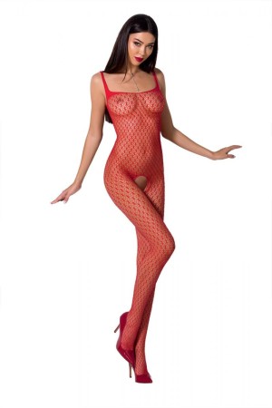 roter ouvert Bodystocking BS071 von Passion