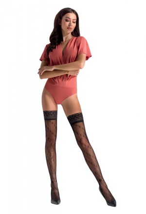 Hold-ups Stockings ST016 black - 1/2