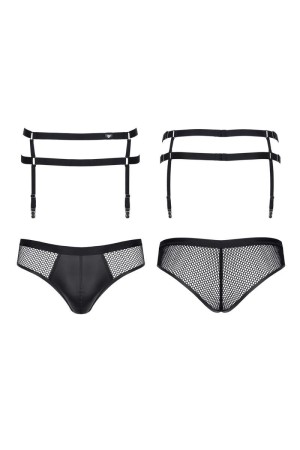 brief + garter belt CRDSET004 black Crossdresser - S