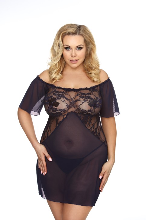 schwarz/dunkelblaues Chemise AA051957 - 3XL/4XL