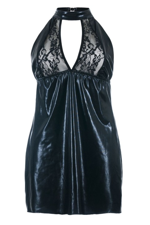 schwarzes Wetlook Chemise SB/1001 42/44 Sexy Base Kollektion by Andalea