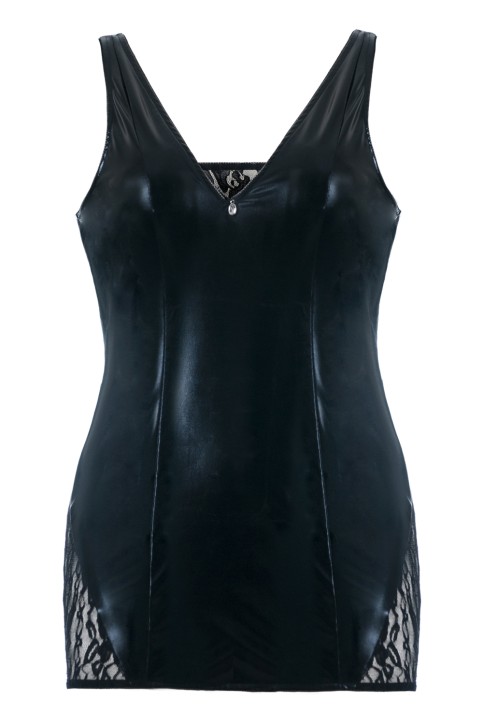 schwarzes Wetlook Chemise SB/1002 50/52 Sexy Base Kollektion by Andalea