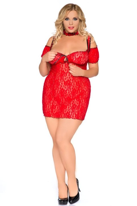 rotes Chemise SB/1008 38/40 Sexy Base