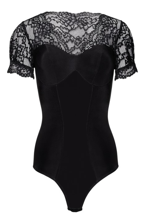 schwarzer Body mit Spitze KA923338 - 2XL