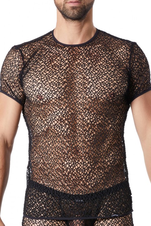 black fishnet T-Shirt Fetish 810-67 - L