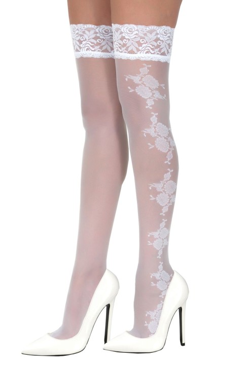 white Hold-ups Stockings Victoria T1/2